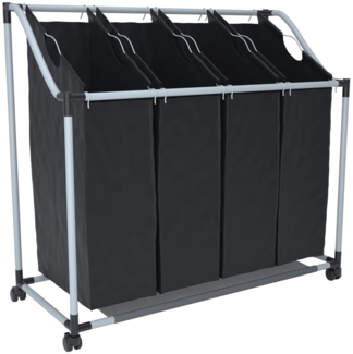 4 Fächer Schwarz Wäschesortierer 240367