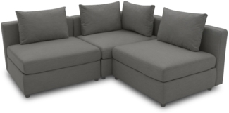 Gartenlounge Set 2 Bozhana mit Outdoorbezug in anthrazit