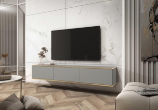 AX LIVING Sideboard TV Orkis 175 175 cm Modern und Funktional, Grau