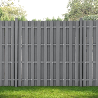 WPC Gartenzaun 185x193 cm Grau [neu. holz]