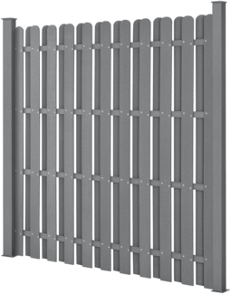 WPC Gartenzaun 185x193 cm Grau [neu. holz]