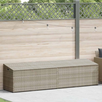 vidaXL Garten-Auflagenbox Hellgrau 220x50x58 cm Poly Rattan 4104078