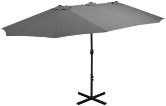 vidaXL Sonnenschirm mit Aluminium-Mast 460 x 270 cm Anthrazit 44869