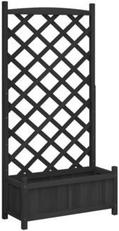 vidaXL Pflanzkübel mit Spalier Schwarz Massivholz Tanne 365490