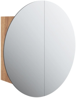vidaXL Badezimmerschrank mit Rundem Spiegel & LED Eichen-Optik 345586