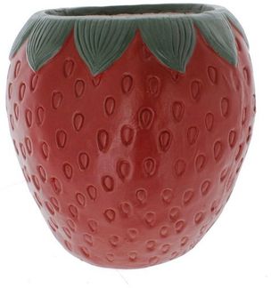Blumentopf Erdbeere rot - ca. 33 x 33 x 31,5 cm