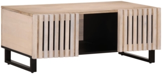 vidaXL Couchtisch Weiß 100x55x40 cm Massivholz Mango 377499