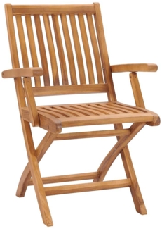 vidaXL Klappbare Gartenstühle mit Kissen 6 Stk. Massivholz Teak 3072761
