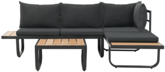 vidaXL 2-tlg. Garten-Ecksofa-Set mit Auflagen Aluminium WPC 44704