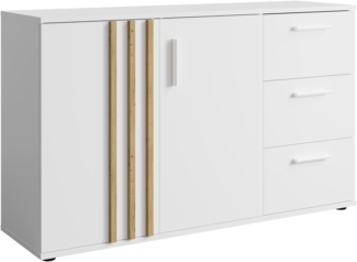 AX LIVING Kommode mit Schubladen „Turell 2D3SZ“ – 120 cm, Weiß