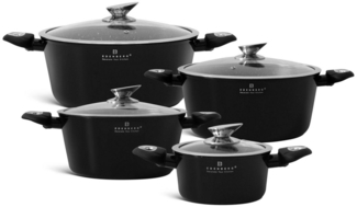 Edenberg Topf-Set Modernes 8-teiliges Topfset, schwarze Töpfe, Induktion, Aluminium, Keramik (8-tlg, Zeitloses Design des Topfsets. Eine ideale Geschenkidee)