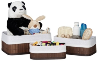 6 x Aufbewahrungskorb Bad braun 10041917