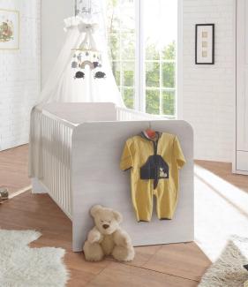 Babybett >Lebbie< in Pinie-Weiß - 144x80x82cm (BxHxT)