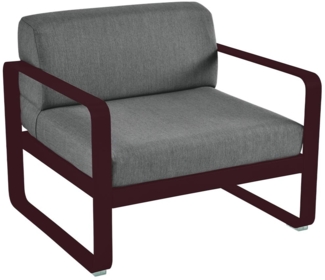 Bellevie Lounge-Sessel Outdoor B9 Schwarzkirsche A3 Graphitgrau