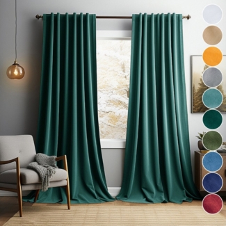 LMaxhome Verdunkelungsvorhang Blickdicht Samt Velvet Vorhang Gardinen Thermo Weihnachtsvorhänge Deko, (2 St), verdunkelnd, 132x213cm/244cm/274cm/305cm, Winter Verdickt