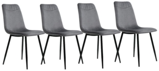 IDEASY 4-Fußstuhl 4St, Tragfähigkeit 150kg, Polsterstuhl, Wohnzimmersessel, Hohe Rückenlehne, Sitzkissen aus Samt, Beine aus Metall