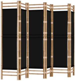 vidaXL 6-tlg. Paravent Faltbar 240 cm Bambus und Canvas 350630