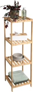 Koopman Badregal Braun, 1-tlg, 4 Etagen, Handtuchregal, Bambus, Badezimmer, 110cm hoch