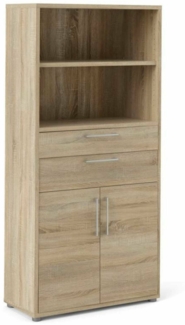 Dmora Kommode Albidona, Wohnzimmerbuffet, Wohnzimmer-Sideboard, Moderne Küchen-Speisekammer, 89x40 h186 cm, Eiche