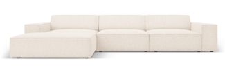 Micadoni Ecksofa Jodie 4-Sitzer Links Chenille Haga Helles Beige