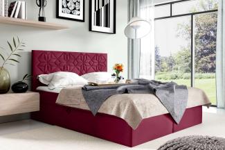 99rooms Montana Boxspringbett 180x200 cm Velours MONOLITH Bordeaux