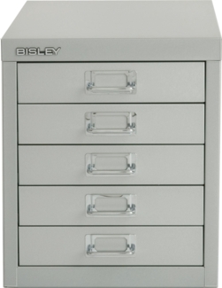 Bisley MultiDrawer™, 12er Serie, 5 Schubladen à H 51 mm, DIN A4, Farbe: silber