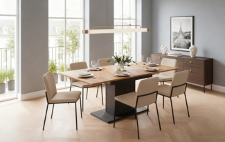 B&D home Esstisch MARA, 4-Fuß Gestell, ausziehbar, 120-160cm, 4-6 Personen