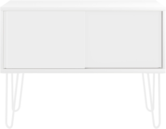 MultiRange Sideboard, weiß, Schiebetüren aus Stahl, 4 Stahlfüße, Maße: H 752 x B 1000 x T 450 mm, Farbe: weiß/verkehrsweiß