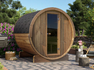 Fjordholz Fass-Sauna Modell Ergonomic 220 Natur