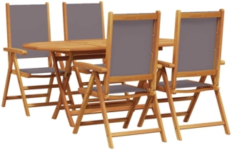 vidaXL Garten Essgruppe 5 pcs Anthrazit Akazie Massivholz 3375744