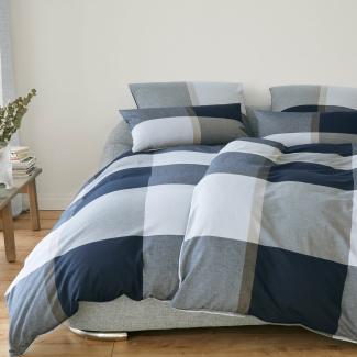 elegante Soft-Flanell Bettwäsche Berkeley smoke|160x210 cm + 65x100 cm