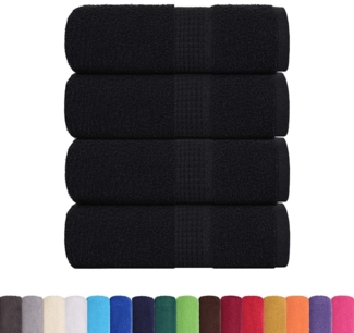 vidaXL Waschhandtücher 4-tlg. FROGN Schwarz 30x30 cm 100% Baumwolle 136945