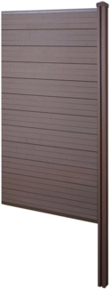WPC-Sichtschutz Sarthe, Windschutz Zaun, WPC-Pfosten zum Einbetonieren ~ Erweiterungselement schmal, 98cm braun