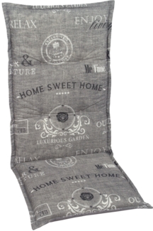 GO-DE Sesselauflage hoch 50 x 120 x 6 cm grau