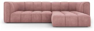 Micadoni Modulares Ecksofa Serena 3-Sitzer Rechts Strukturierter Stoff Rosa