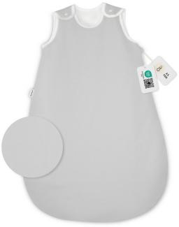 Ehrenkind® Babyschlafsack | Schlafsack Rund 2.5 TOG | Bio-Baumwolle | Ganzjahres Schlafsack Baby Gr. 50/56 Farbe Hellgrau | Oeko-Tex | Schlafsack winter und Sommer Schlafsack Kinder