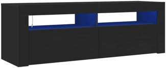 TV-Schrank Lowboard TV mit LED-Leuchten Schwarz 120 x 35 x 40 cm