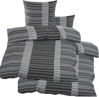 KH-Haushaltshandel Bettwäsche 4-tlg. Seersucker Bettwäsche 2x (135x200 +80x80 cm), Blüten, Seersucker, 4 teilig, grün, mit weißem Blütenmuster, bügelfrei