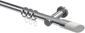 Gardinenstangen-Set Platon Verano 480 cm (geteilt in 3 x 160 cm), 1-läufig, 20 mm Ø Chrom