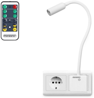 monzana Schreibtischlampe, Wandlicht Svetloba mit Fernbedienung, LED Steckerlampe 46,5cm Steckdosenlampe Steckerleuchte 5000K