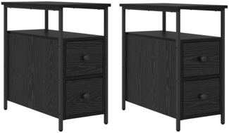 vidaXL Nachttisch 2 pcs Schwarz Eichen-Optik 30 x 60 x 60 cm 871276
