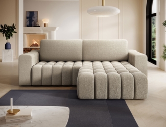 Eltap 'Bonett' Ecksofa mit Schlaffunktion, 92 x 175 x 250 cm, Dunkelbeige, Rechts