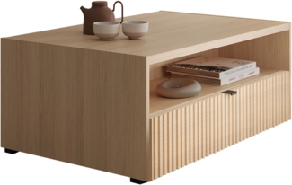 Couchtisch Cyliza 1SZ (Farbe: Vicenza Eiche Weiß Gekalkt)