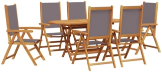 vidaXL Garten Essgruppe 7 pcs Anthrazit Akazie Massivholz 3375745