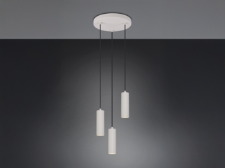 Moderne Cluster Pendelleuchte SOKA 3-flammig aus Metall Hellgrau Ø 28cm