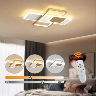 Daskoo Deckenleuchten 40W Rahmen LED Deckenlampe mit Fernbedienung Dimmbar Wohnzimmer, LED fest integriert, Warmweiß/NeutralweißWarmweiß/Neutralweiß/Kaltweiß/Kaltweiß, Stufenloses Dimmen