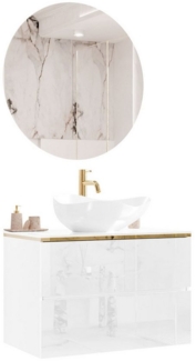 Lookway Badmöbel-Set AURORA GOLD Badezimmerschrank mit praktische Schubladen