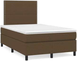 vidaXL Boxspringbett mit Matratze & LED Dunkelbraun 120x190 cm Stoff 3270193