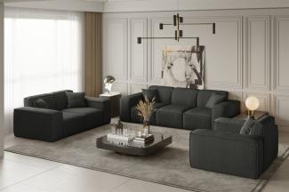 Sofaset Designersofa CELES 3-2-1 in Stoff Scala Anthrazit