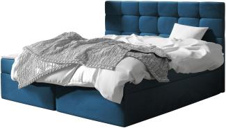 Boxspringbett Gazel, Blau, 140 x 200 cm